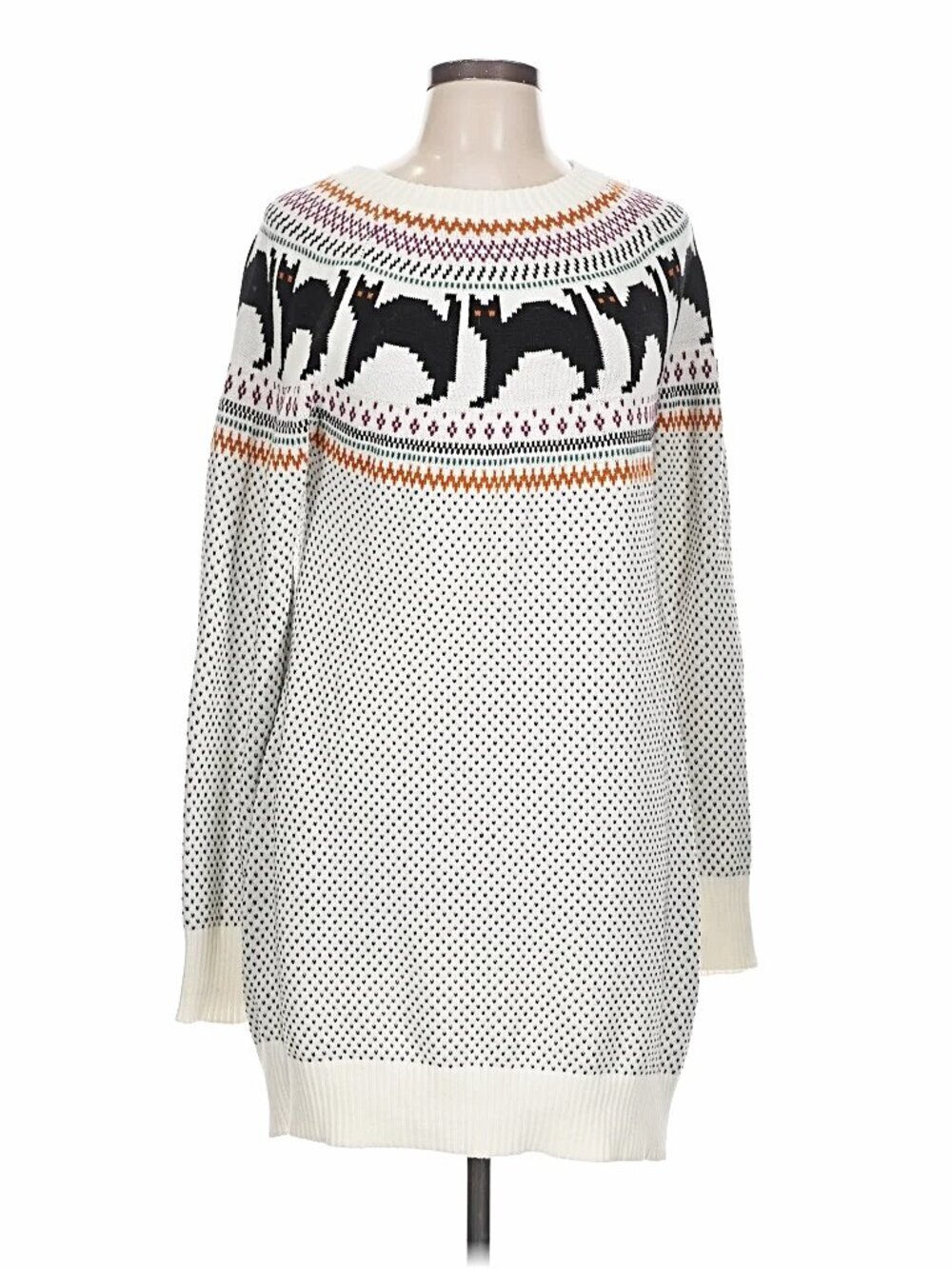 Modcloth "Cozy Commitment" Sweater Dress in Cats